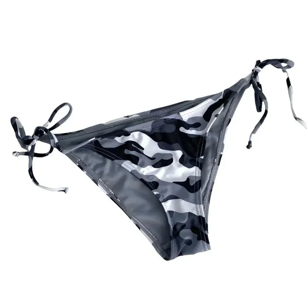 Damsel Rachael Black & White Camo Super Cheeky Bikini Bottoms in Size M